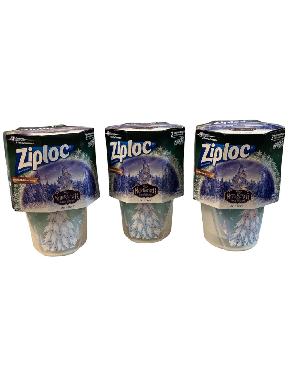 Disney Nutcracker Four Realms Ziploc Twist N Loc 6 Medium Round Containers NIP